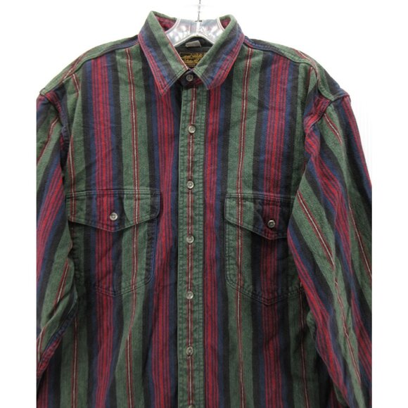 VINTAGE Eddie Bauer Shirt Medium McKinley Cloth Flannel Striped USA * - Picture 2 of 11